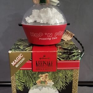 Hallmark Red and Gold Popcorn Machine Ornament